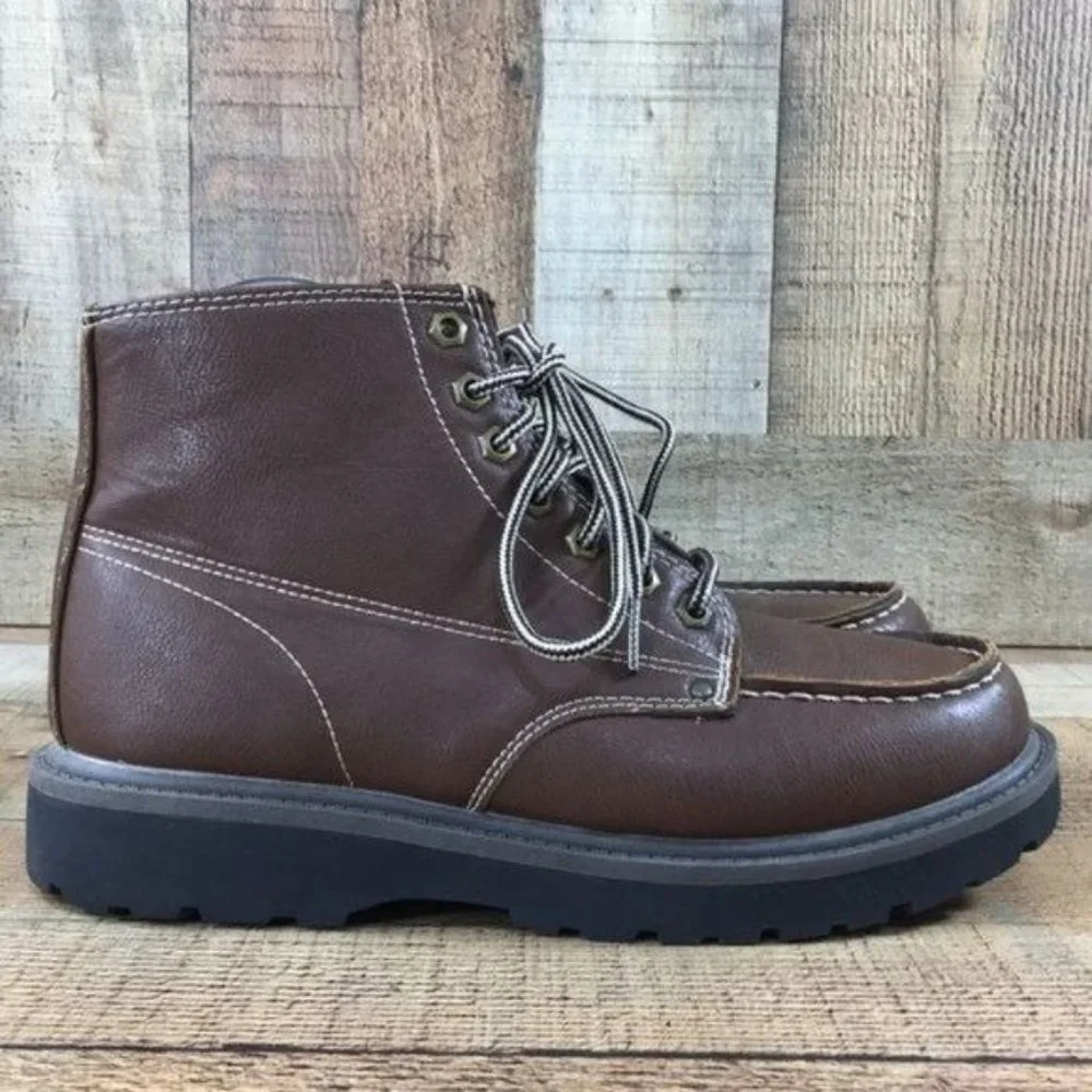 Northwest Territory Brown‎ Faux Leather Ankle Work Boots